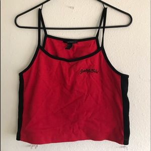 red & black tank that says babygirl